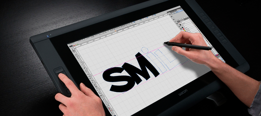 creación de logotipo sobre tableta Wacom